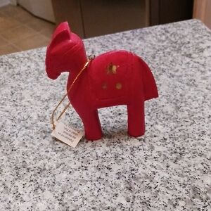 Red Decorative Horse Figurine
